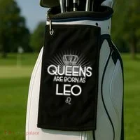 Queens Are Born As Leo Golf Towel thumb 2