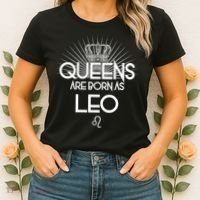Queens Are Born As Leo Women's T-Shirt thumb 2