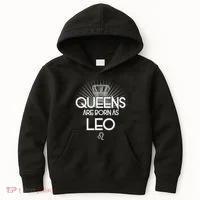 Queens Are Born As Leo Kids Hoodie thumb 0