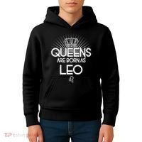 Queens Are Born As Leo Kids Hoodie thumb 4