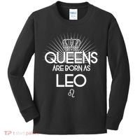 Queens Are Born As Leo Kids Long Sleeve Shirt thumb 0