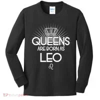 Queens Are Born As Leo Kids Long Sleeve Shirt thumb 0