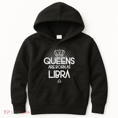 Queens Are Born As Libra Kids Hoodie