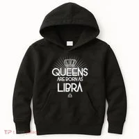 Queens Are Born As Libra Kids Hoodie thumb 0