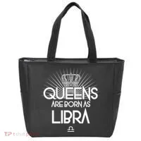 Queens Are Born As Libra Tote Bag thumb 0