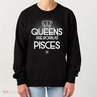 Queens Are Born As Pisces Women's Sweatshirt thumb 0