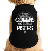 Queens Are Born As Pisces Doggie Tank thumb 0