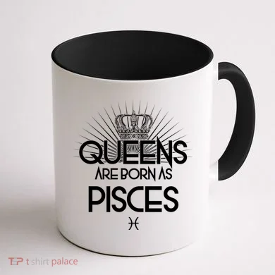 Queens Are Born As Pisces Coffee Mug back