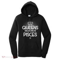 Queens Are Born As Pisces Women's Hoodie thumb 0