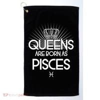 Queens Are Born As Pisces Golf Towel thumb 0