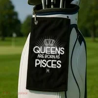 Queens Are Born As Pisces Golf Towel thumb 2