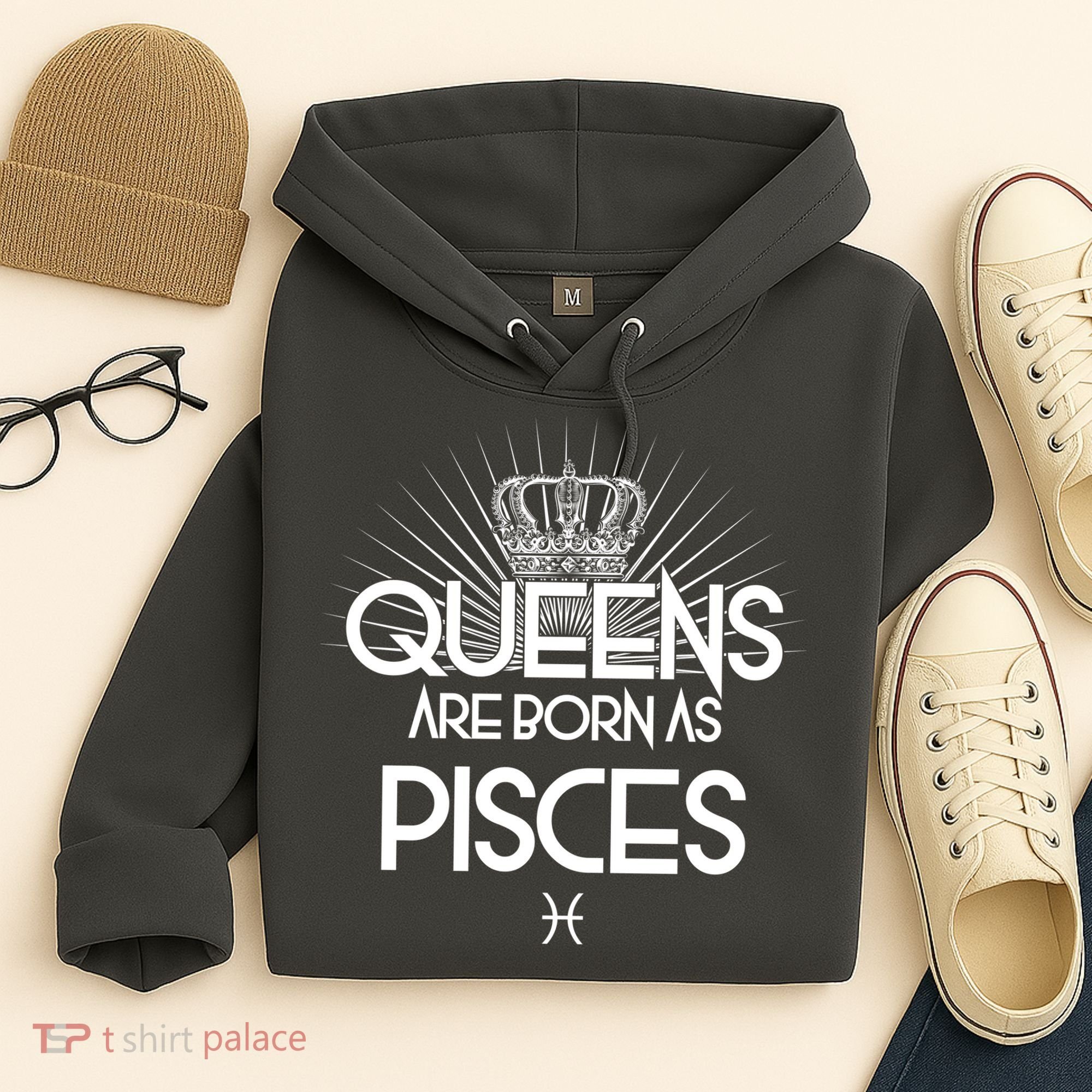 Queens Are Born As Pisces Hoodie