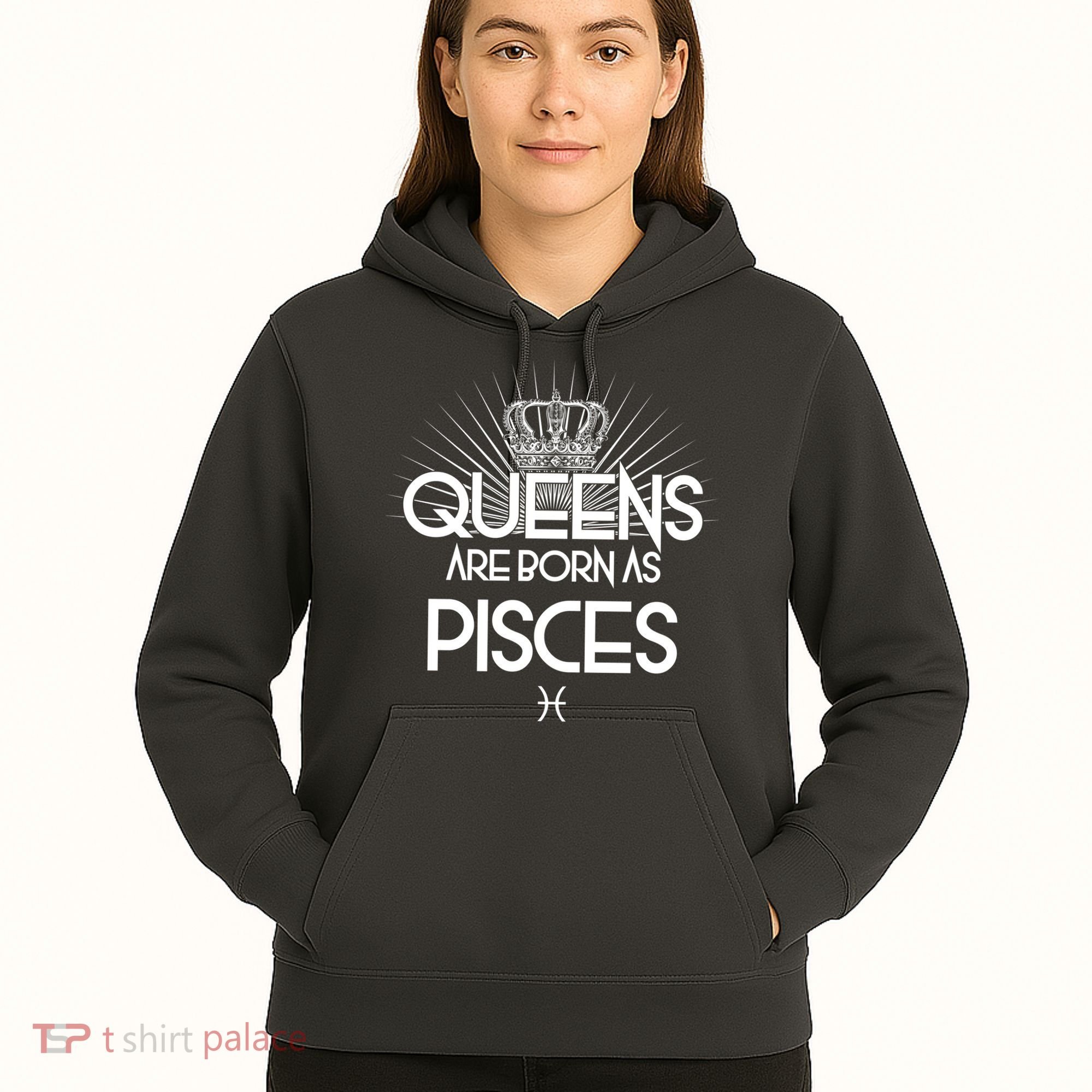Queens Are Born As Pisces Hoodie