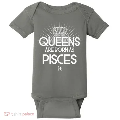 Queens Are Born As Pisces Baby Bodysuit