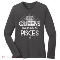 Queens Are Born As Pisces Women's Long Sleeve Shirt thumb 0