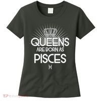 Queens Are Born As Pisces Women's T-Shirt thumb 0