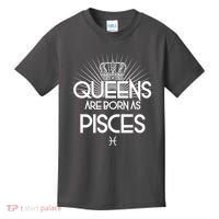 Queens Are Born As Pisces Kids T-Shirt thumb 0