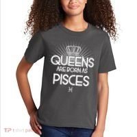 Queens Are Born As Pisces Kids T-Shirt thumb 2