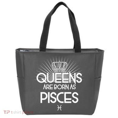 Queens Are Born As Pisces Tote Bag