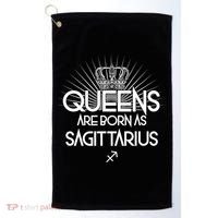 Queens Are Born As Sagittarius Golf Towel thumb 0