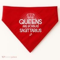 Queens Are Born As Sagittarius USA-Made Doggie Bandana thumb 0