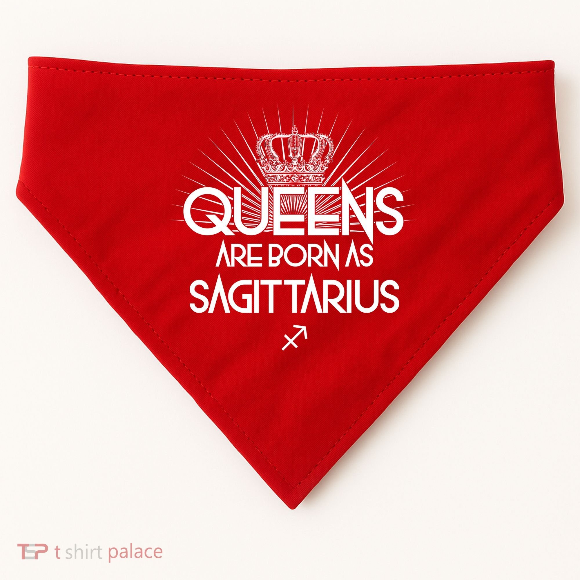 Queens Are Born As Sagittarius USA-Made Doggie Bandana