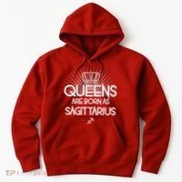 Queens Are Born As Sagittarius Hoodie thumb 0