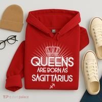 Queens Are Born As Sagittarius Hoodie thumb 4