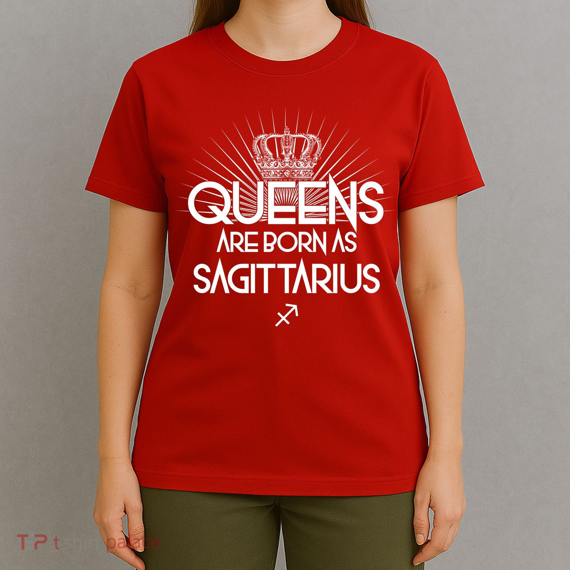 Queens Are Born As Sagittarius T-Shirt