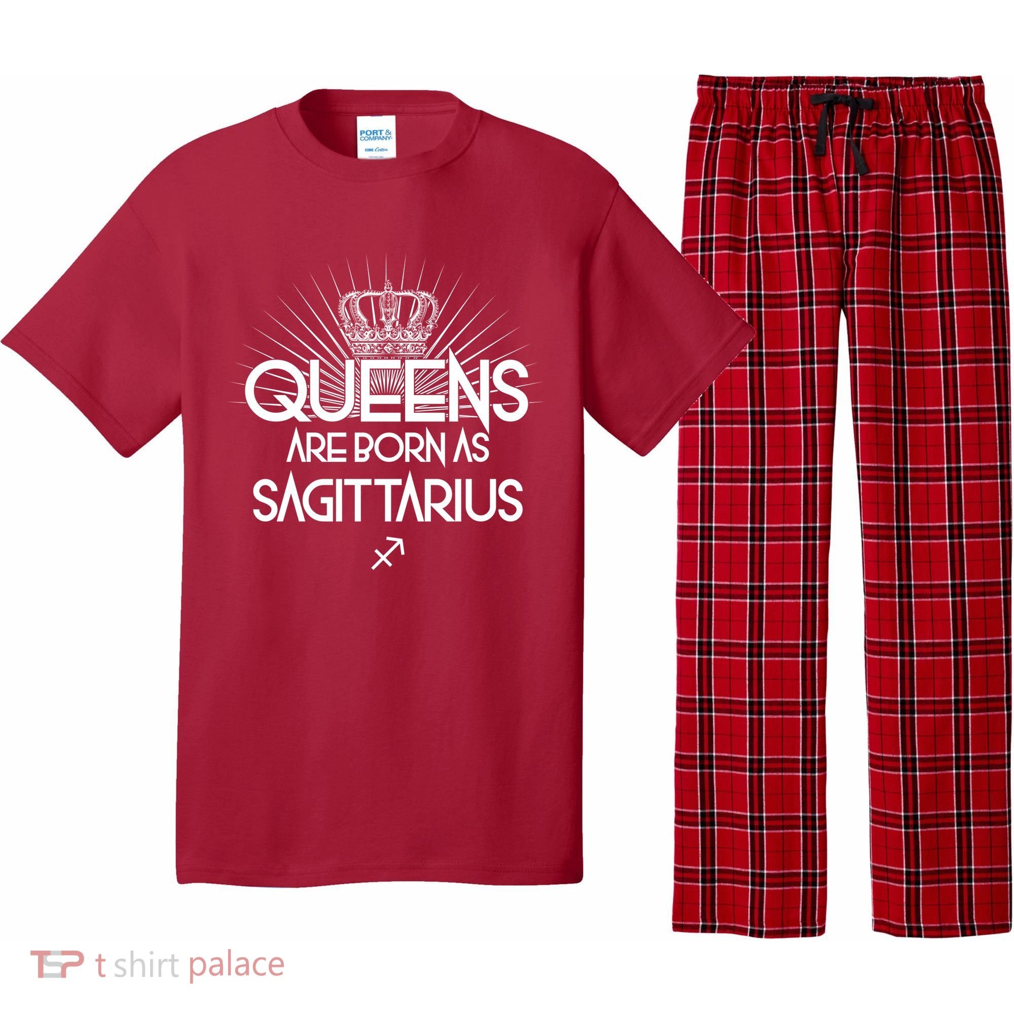 Queens Are Born As Sagittarius Pajama Set