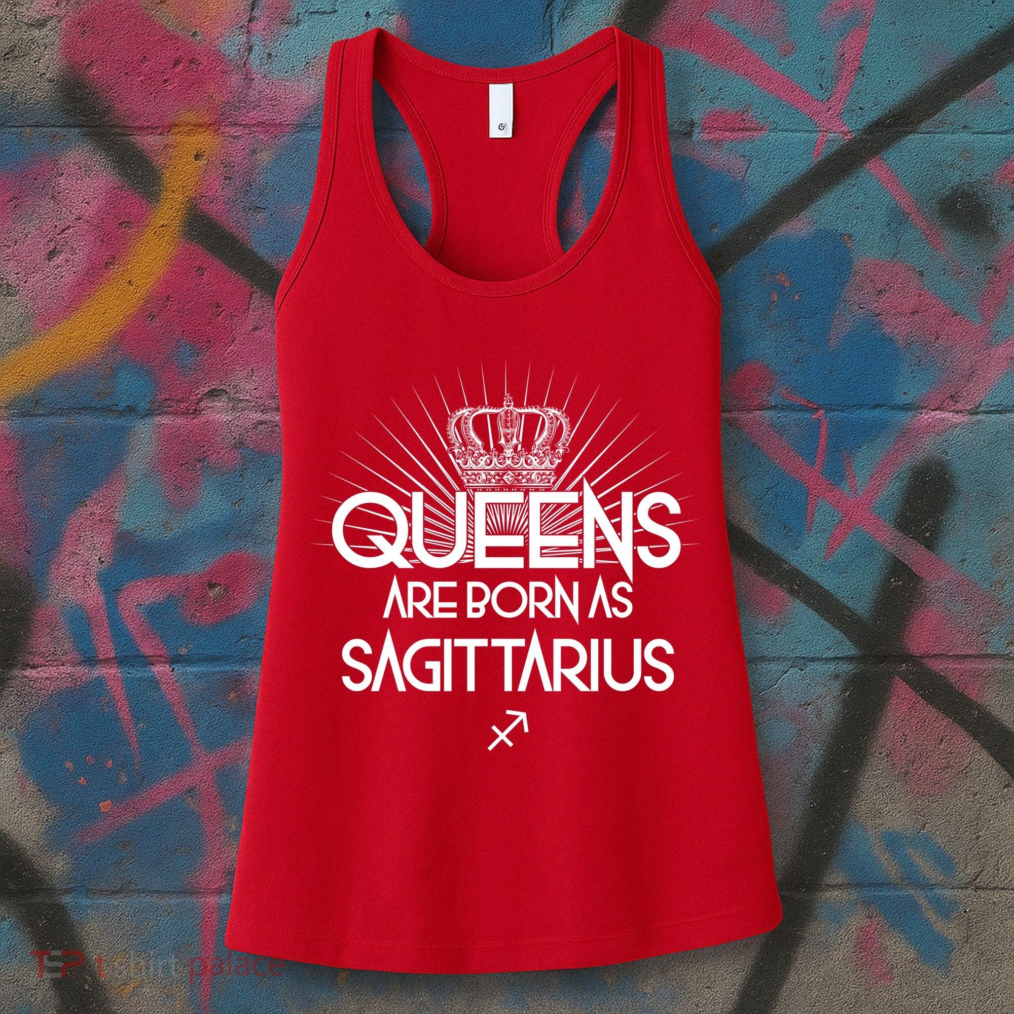 Queens Are Born As Sagittarius Women's Tank Top