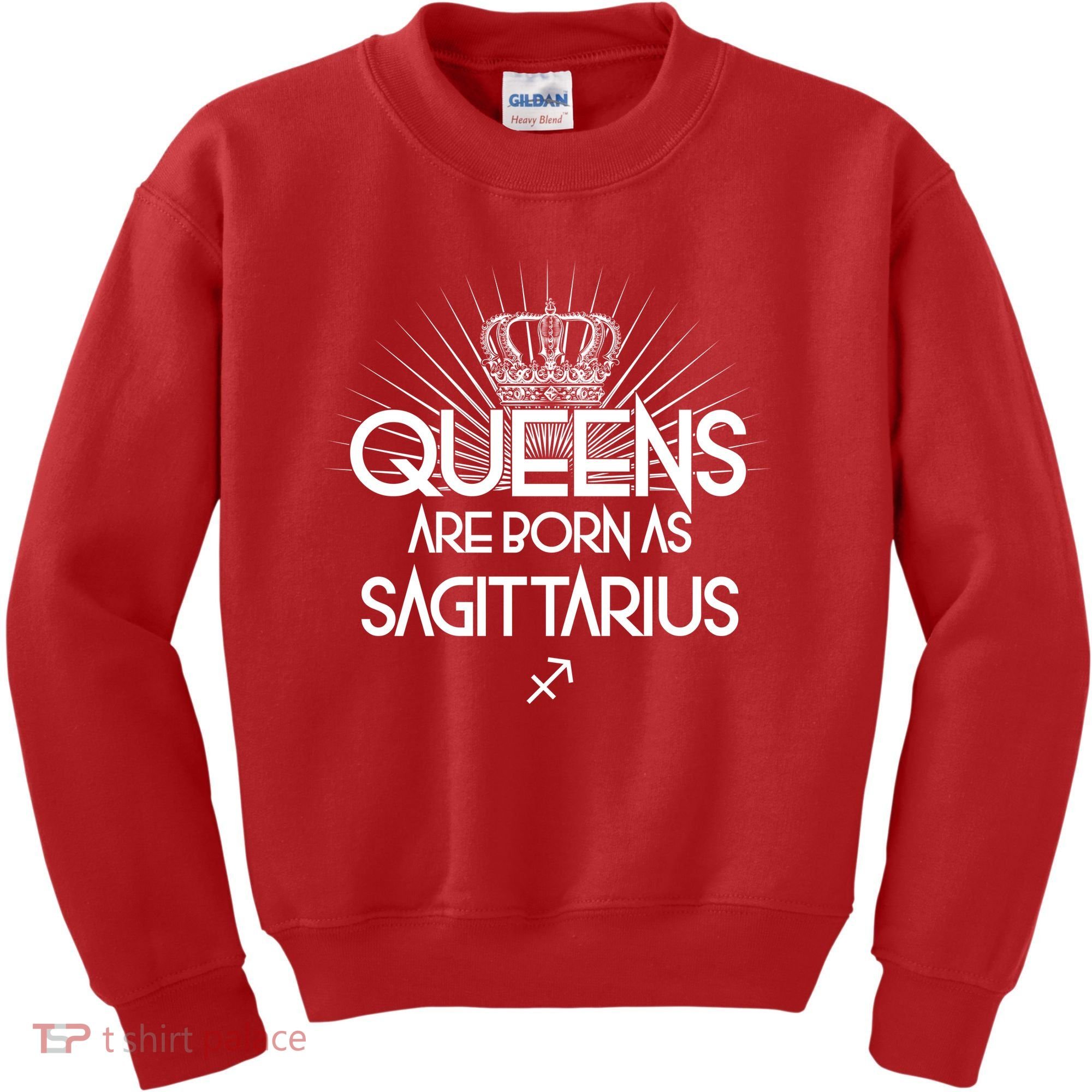 Queens Are Born As Sagittarius Kids Sweatshirt