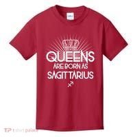 Queens Are Born As Sagittarius Kids T-Shirt thumb 0