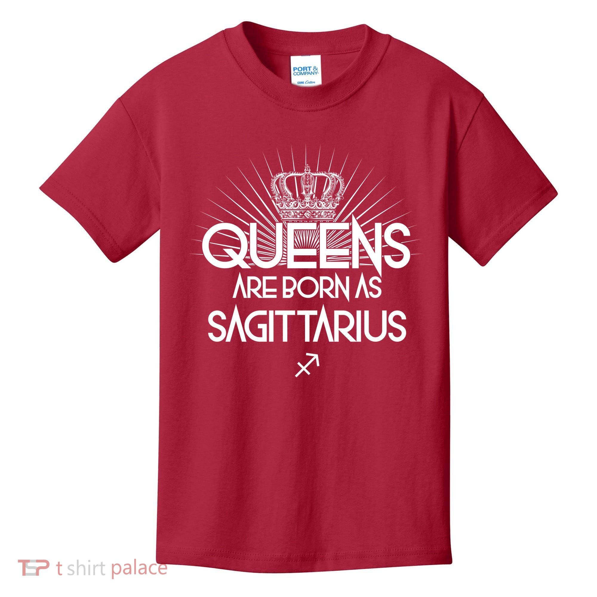 Queens Are Born As Sagittarius Kids T-Shirt