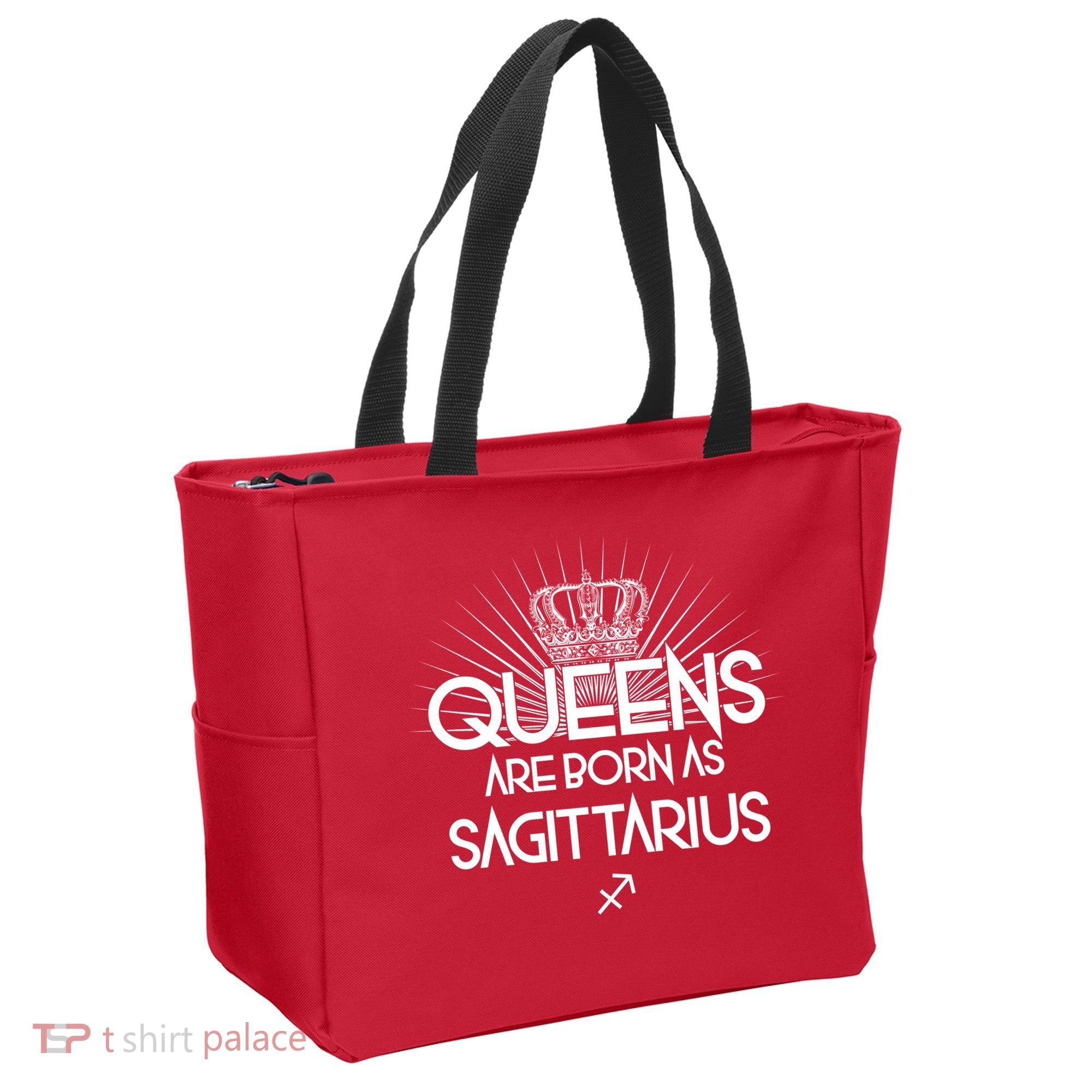 Queens Are Born As Sagittarius Tote Bag