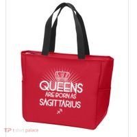 Queens Are Born As Sagittarius Tote Bag thumb 3