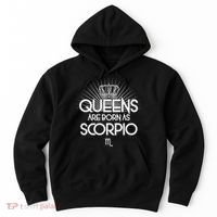 Queens Are Born As Scorpio Hoodie thumb 0