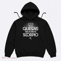Queens Are Born As Scorpio Hoodie thumb 0