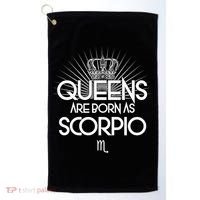 Queens Are Born As Scorpio Golf Towel thumb 0