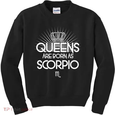 Queens Are Born As Scorpio Kids Sweatshirt