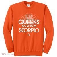 Queens Are Born As Scorpio Sweatshirt thumb 0
