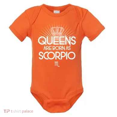 Queens Are Born As Scorpio Baby Bodysuit