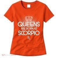Queens Are Born As Scorpio Women's T-Shirt thumb 0