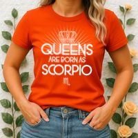 Queens Are Born As Scorpio Women's T-Shirt thumb 2