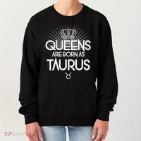 Queens Are Born As Taurus Women's Sweatshirt thumb 0