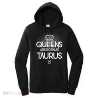 Queens Are Born As Taurus Women's Hoodie thumb 0