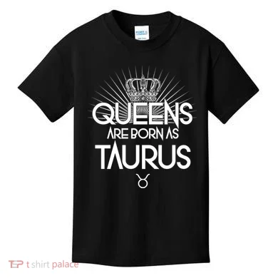 Queens Are Born As Taurus Kids T-Shirt