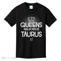 Queens Are Born As Taurus Kids T-Shirt thumb 0