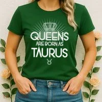 Queens Are Born As Taurus Women's T-Shirt thumb 2