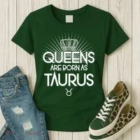 Queens Are Born As Taurus Women's T-Shirt thumb 3